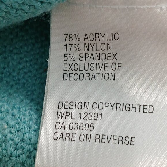 NORTHERN ISLES CARDIGAN SWEATER CHEYENNE BLUE BEADED FLOWERS WOMENS MEDIUM - Picture 4 of 9